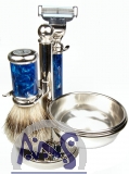 Rasierset Freddy Metall blau 4-teilig Mach3