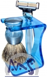 Rasierset Nico Acrylglas blau