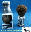 Rasierpinsel Mario Dachshaar mit Halter marmoriert